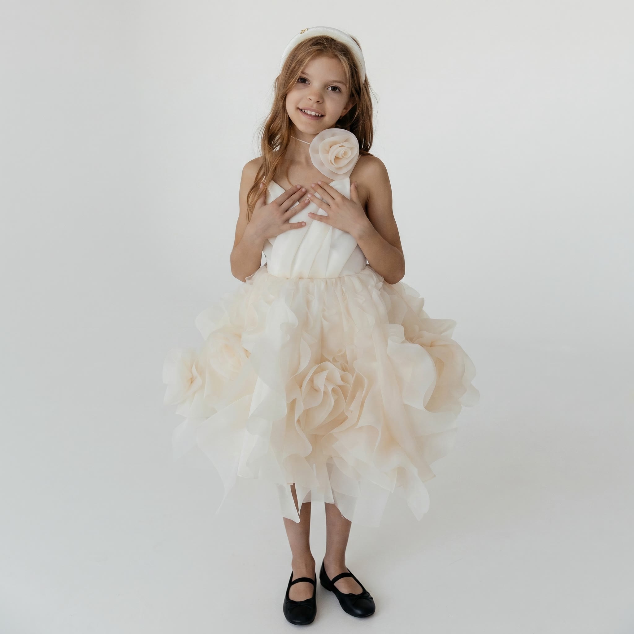 Organza Rosette Sleeveless Midi Dresses - image 5