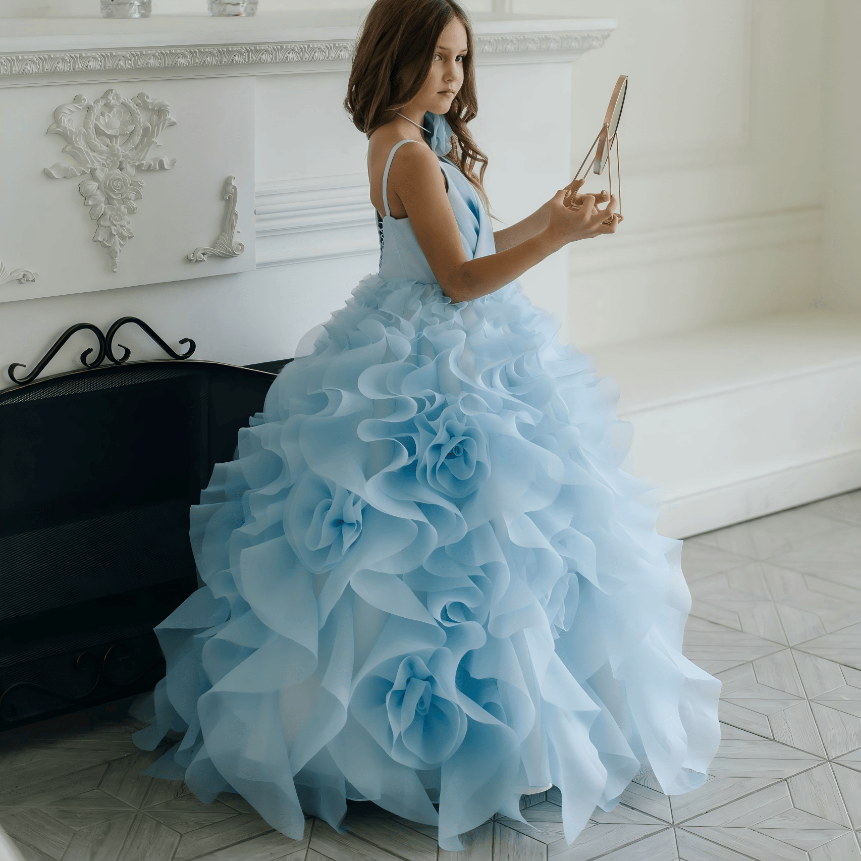 Organza Rosette Sleeveless Maxi Dresses - image 6