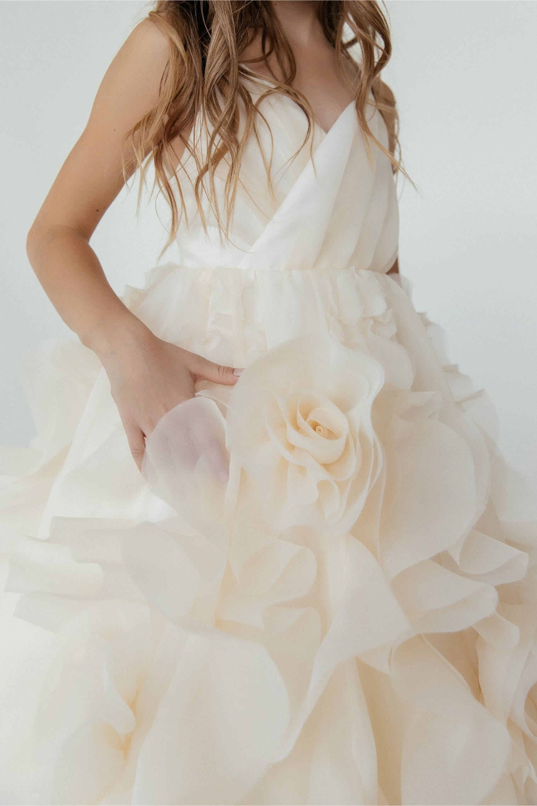 Organza Rosette Sleeveless Maxi Dresses - image 9