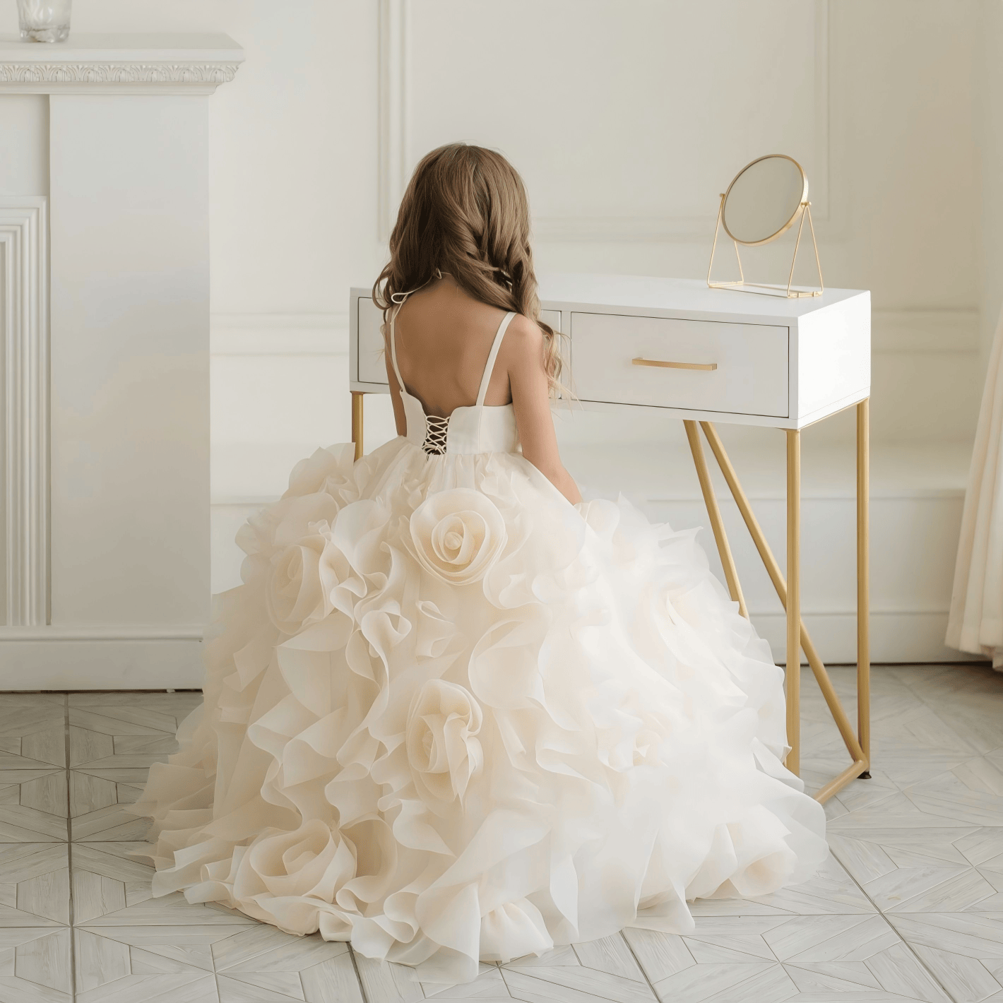 Organza Rosette Sleeveless Maxi Dresses - image 7