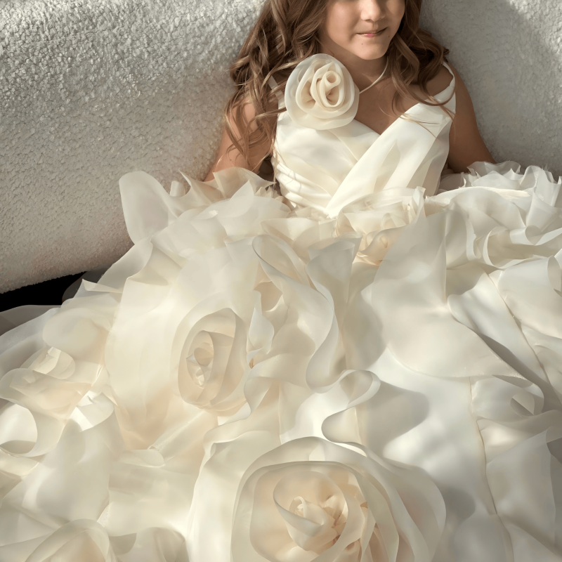 Organza Rosette Sleeveless Maxi Dresses - image 2