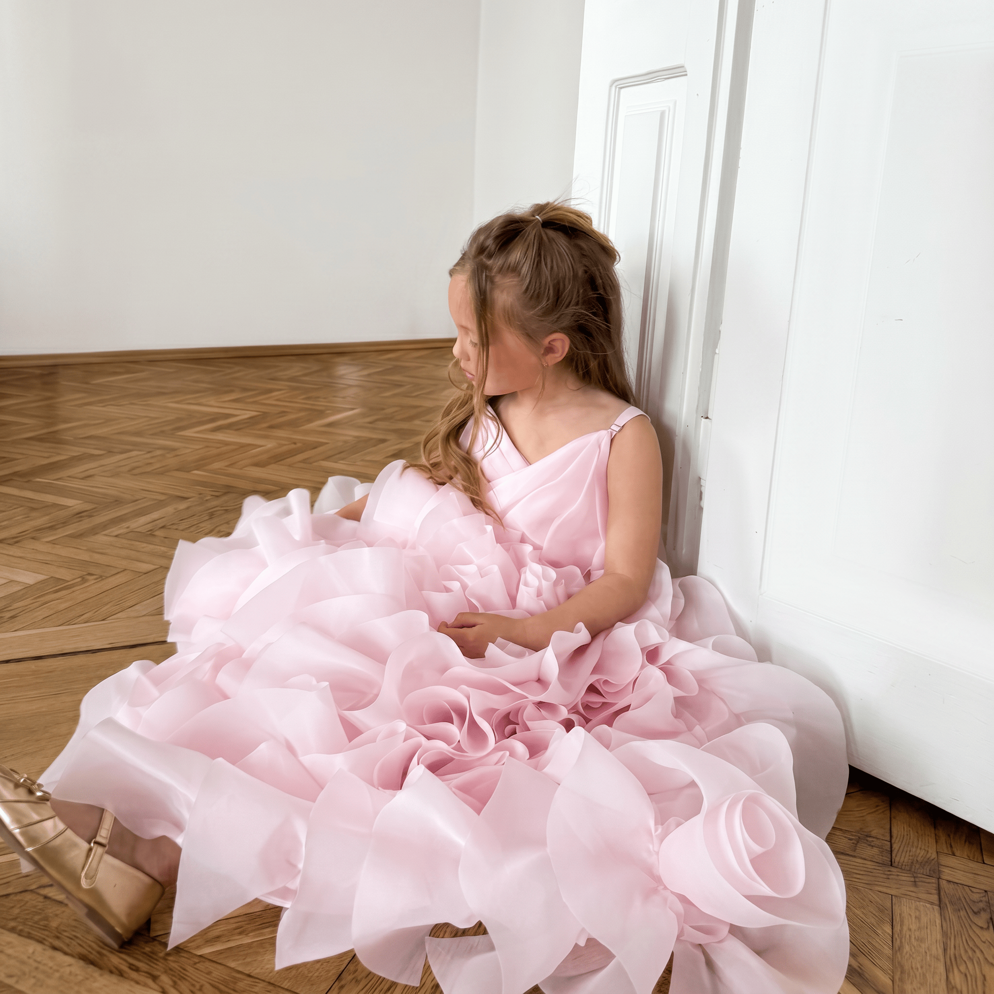 Organza Rosette Sleeveless Maxi Dresses - image 6