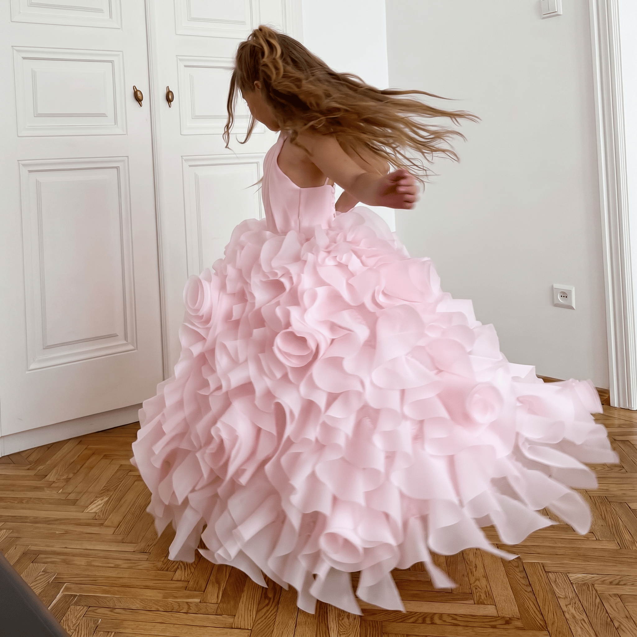 Organza Rosette Sleeveless Maxi Dresses - image 4