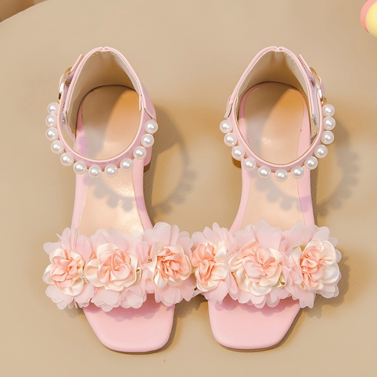 Solid Rosette Open Toe Sandals  - image 5