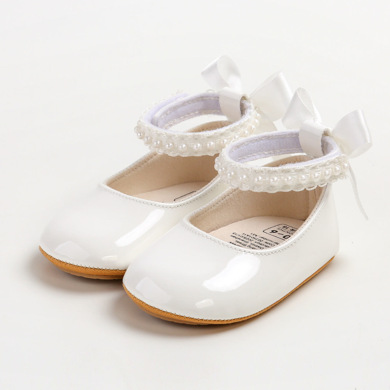 Solid Pearl Round Toe Mary Janes - White - EUR20 - image 1