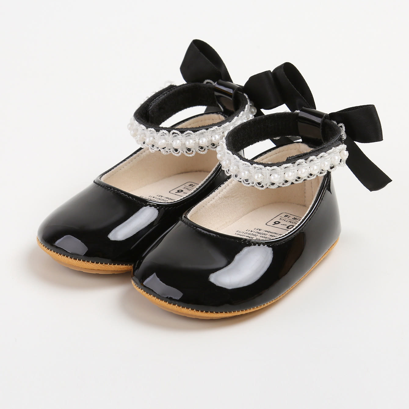 Solid Pearl Round Toe Mary Janes - Black - EUR20 - image 11