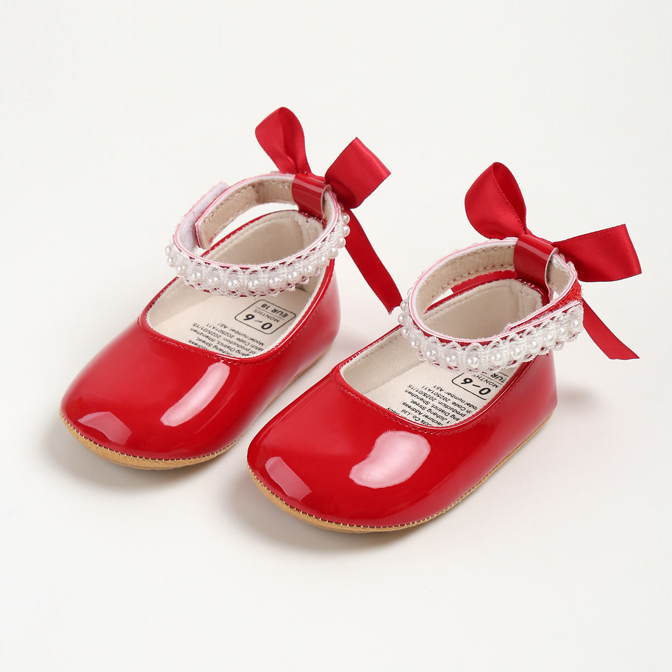 Solid Pearl Round Toe Mary Janes - Red - EUR20 - image 43
