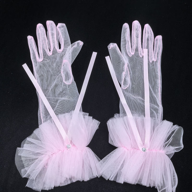 Solid With Bow Gloves - image 4