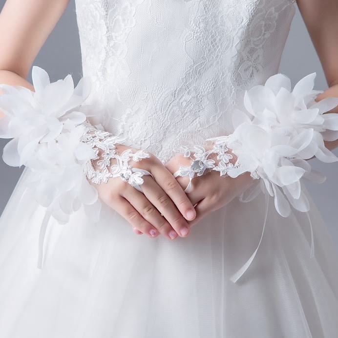 Solid Rosette Gloves - image 2