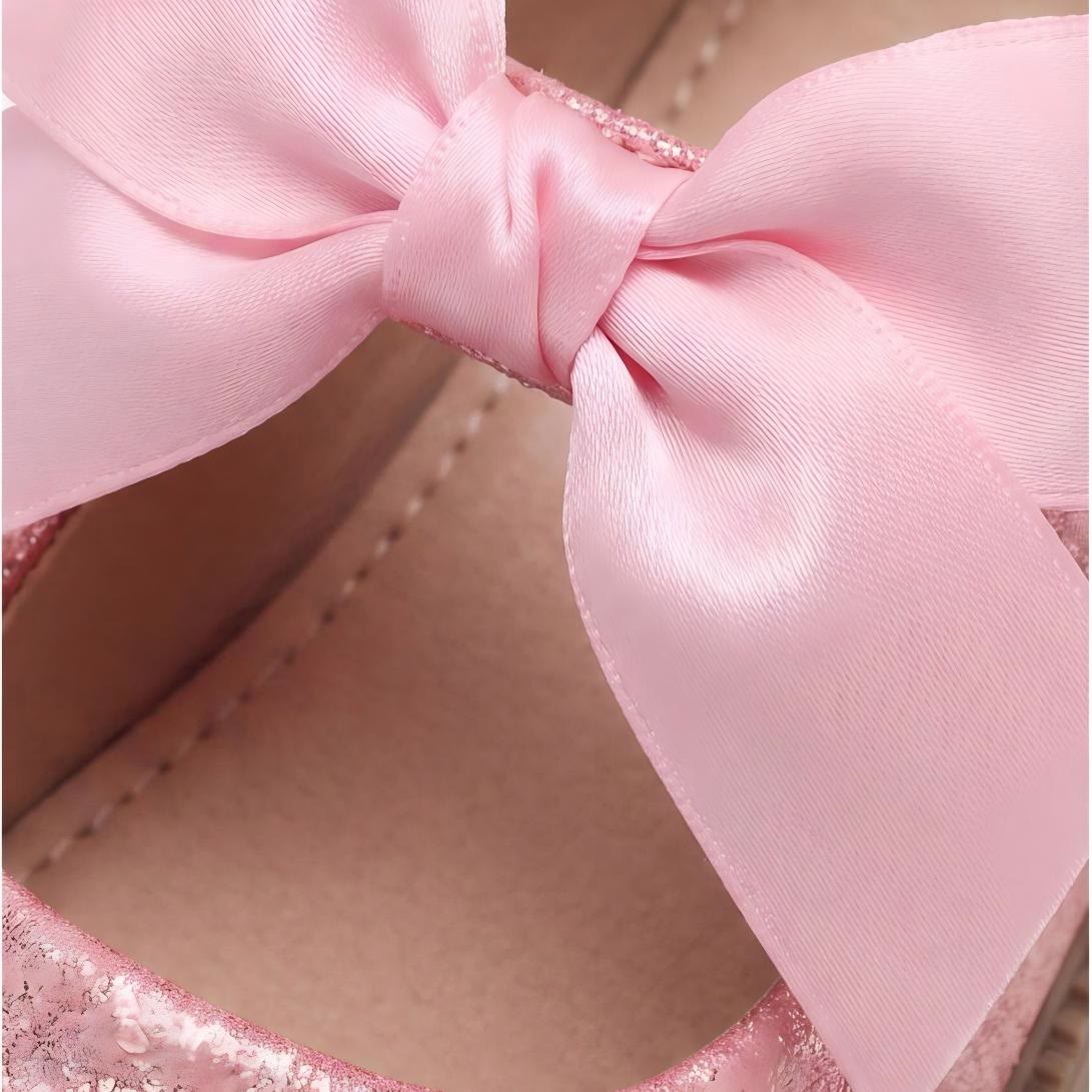 Solid Bow Sequins Round Toe Mary Janes  - image 3
