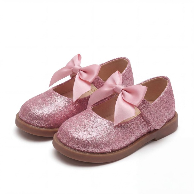 Solid Bow Sequins Round Toe Mary Janes  - image 2