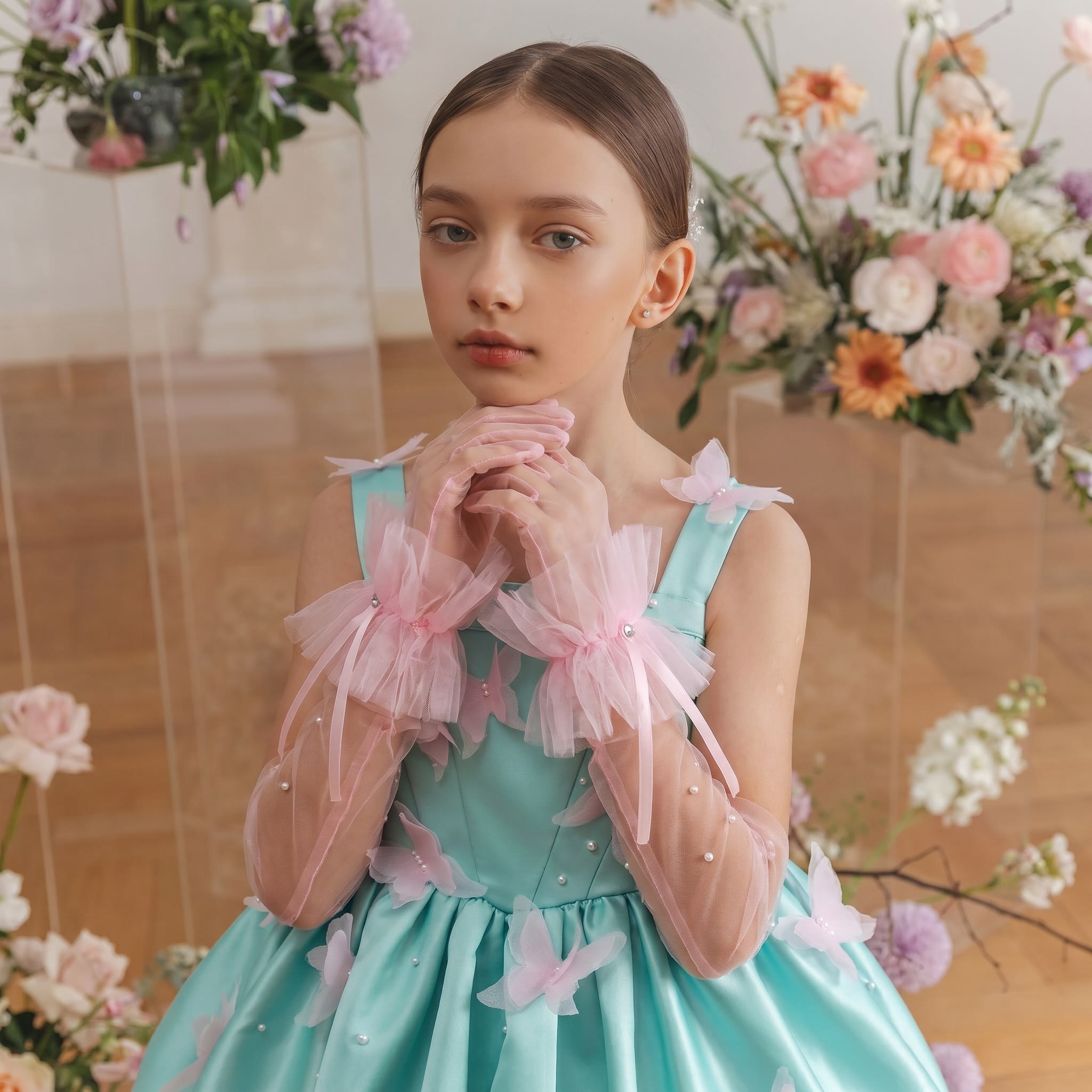 satin butterfly dress Caelara