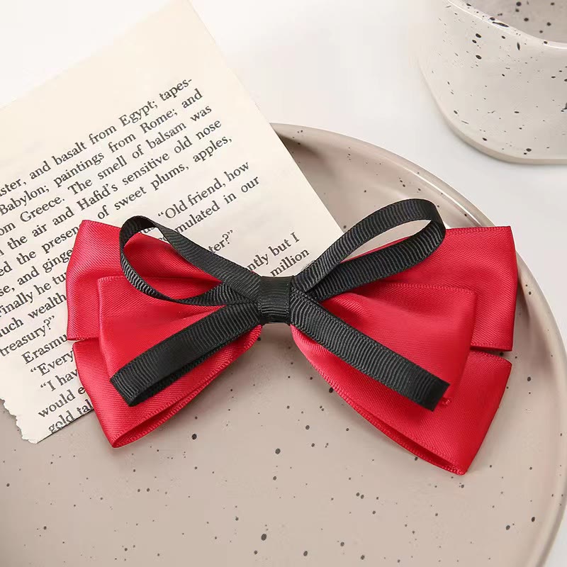 Solid With Bow Hair Accessories - Ribbon - Red - One size - image 5