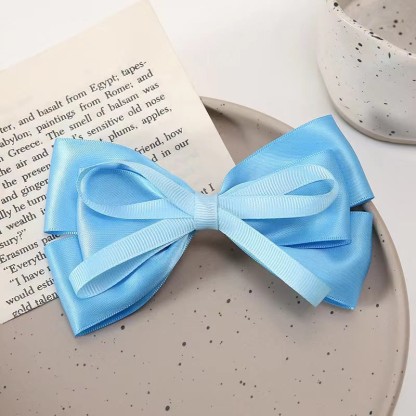 Solid With Bow Hair Accessories - Ribbon - Blue - One size - image 9