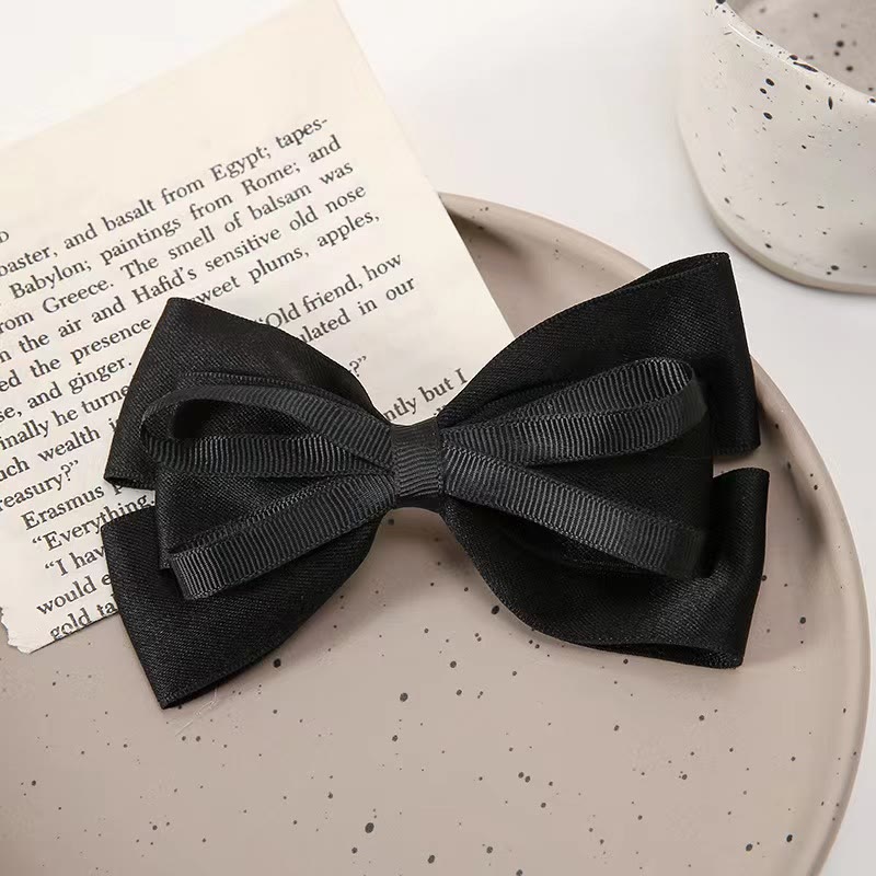 Solid With Bow Hair Accessories - Ribbon - Black - One size - image 8