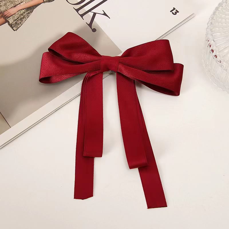 Solid With Bow Hair Accessories - Double Ponytail - Red - One size - image 12