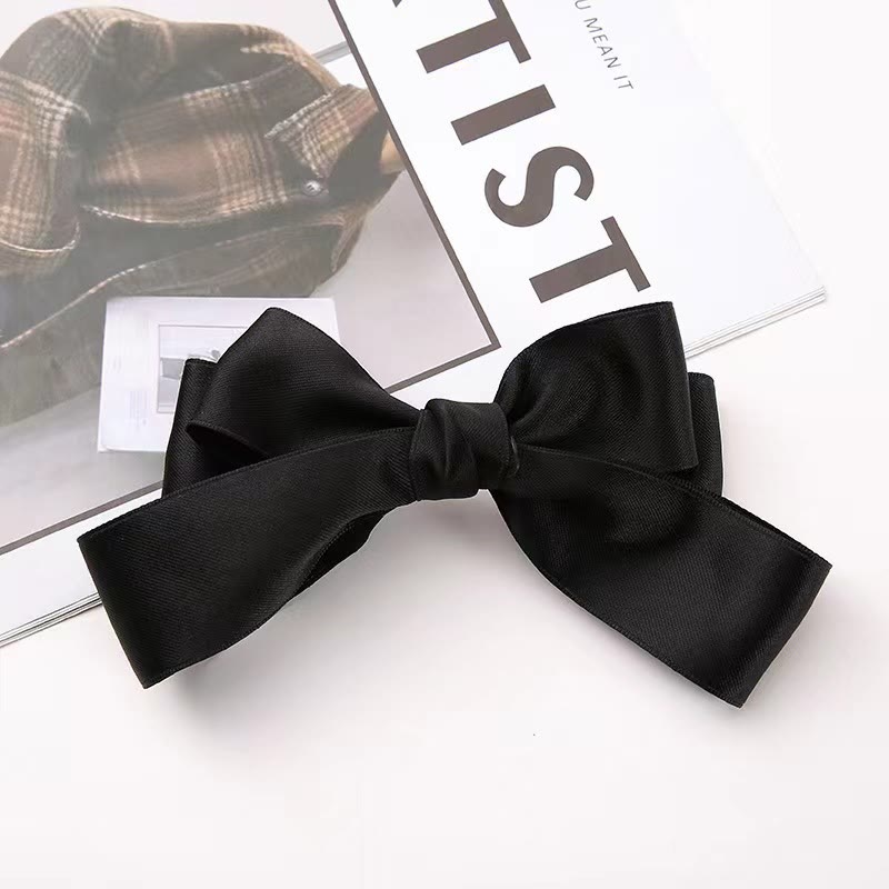Solid With Bow Hair Accessories - Hair Clip Ponytail - Black - One size - image 17