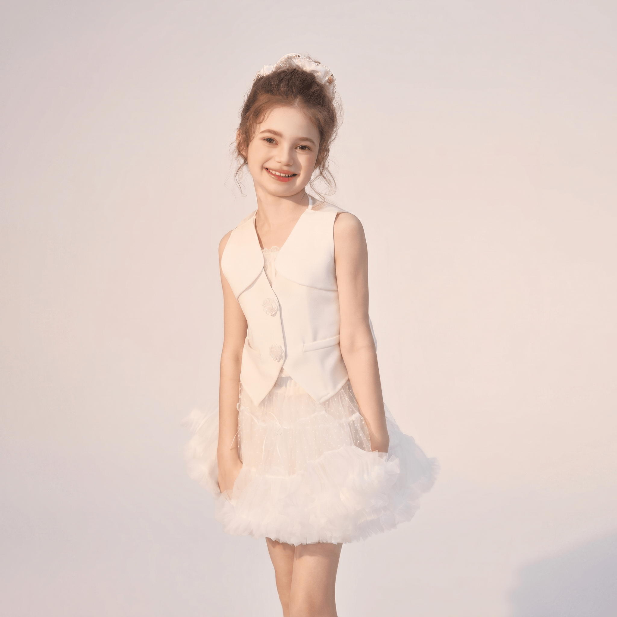 Satin Tiered Sleeveless Short Two-piece set - image 5