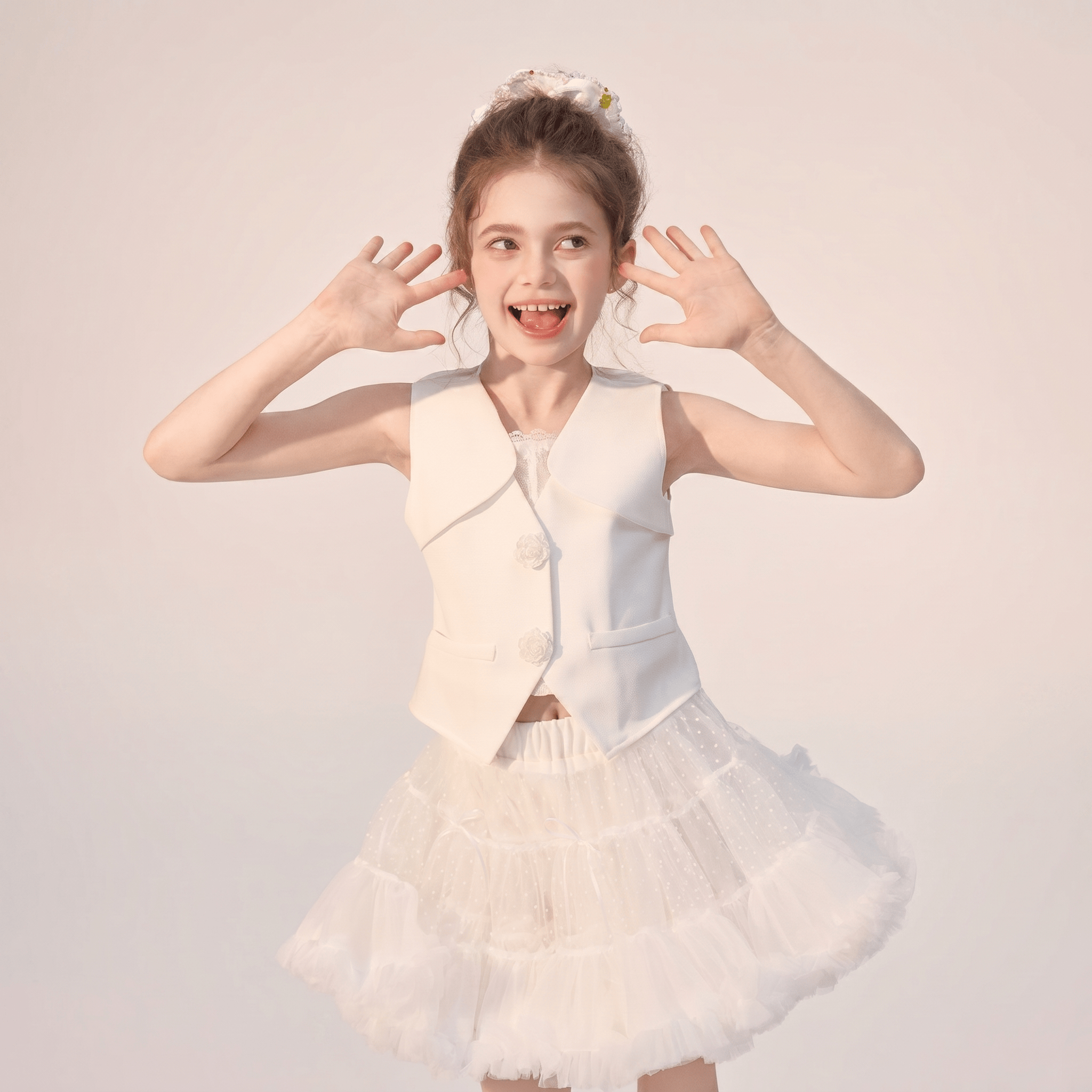 Satin Tiered Sleeveless Short Two-piece set - image 3