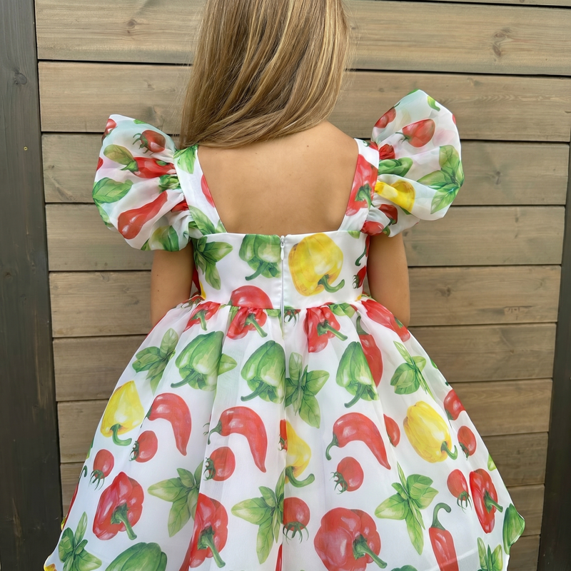Organza Bow Cap Sleeve Short Dresses - image 2