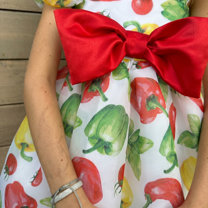 Organza Bow Cap Sleeve Short Dresses - image 4
