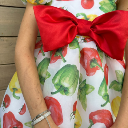 Organza Bow Cap Sleeve Short Dresses - image 4