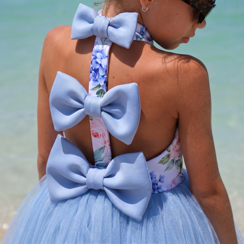 SCUBA KNIT Bow Sleeveless Short Dresses - image 5
