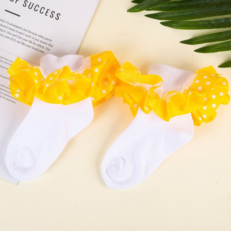 Polka Dots Stitching Lace Socks - image 6