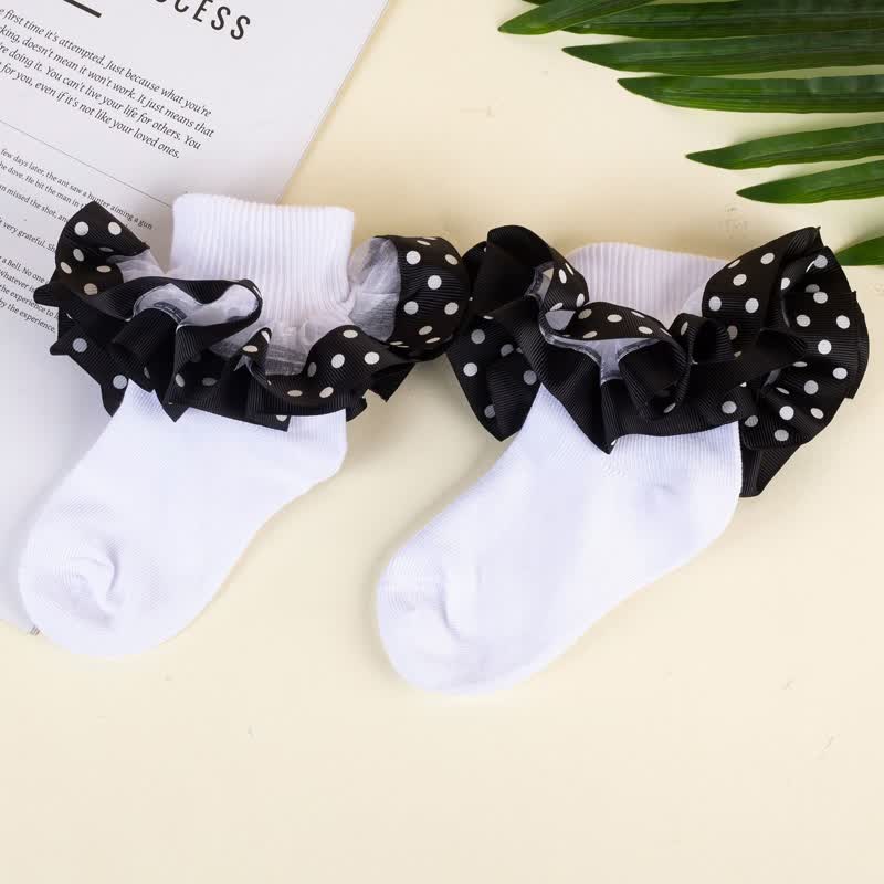 Polka Dots Stitching Lace Socks - image 9