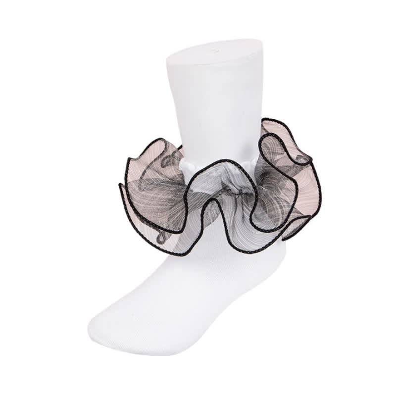 Solid Stitching Lace  Socks - image 8