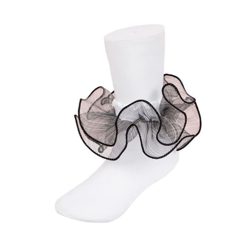 Solid Stitching Lace  Socks - image 8