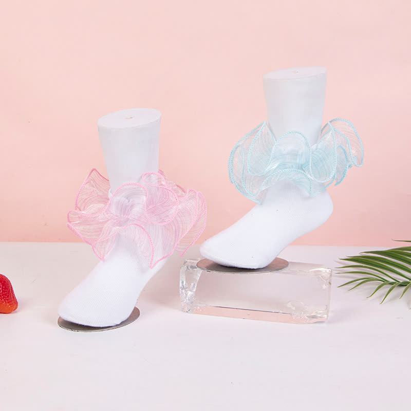 Solid Stitching Lace  Socks - image 1