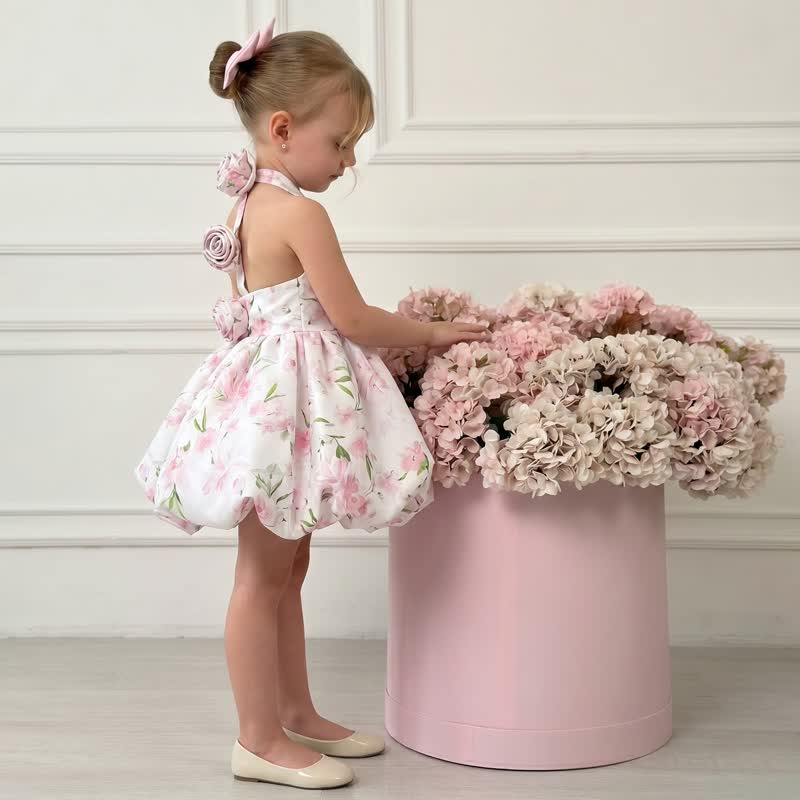 Chemical Fiber Blend Rosette Backless Sleeveless Short Dresses - image 7