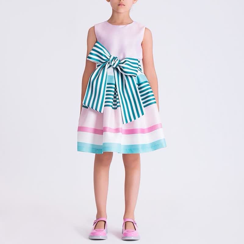 Satin Bow Sleeveless Short Dresses - image 9