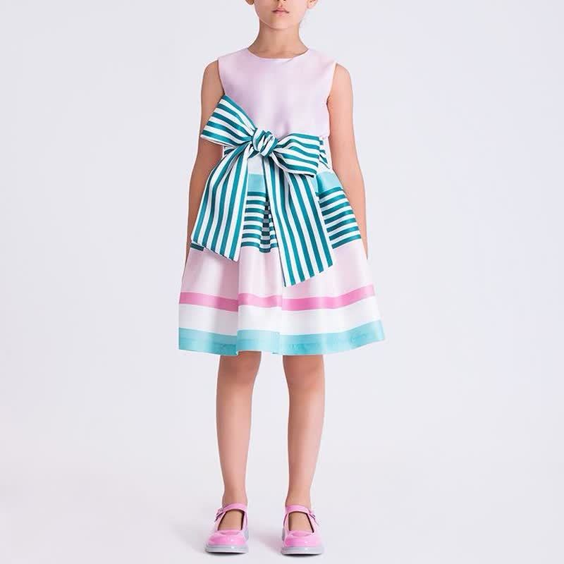 Satin Bow Sleeveless Short Dresses - image 9