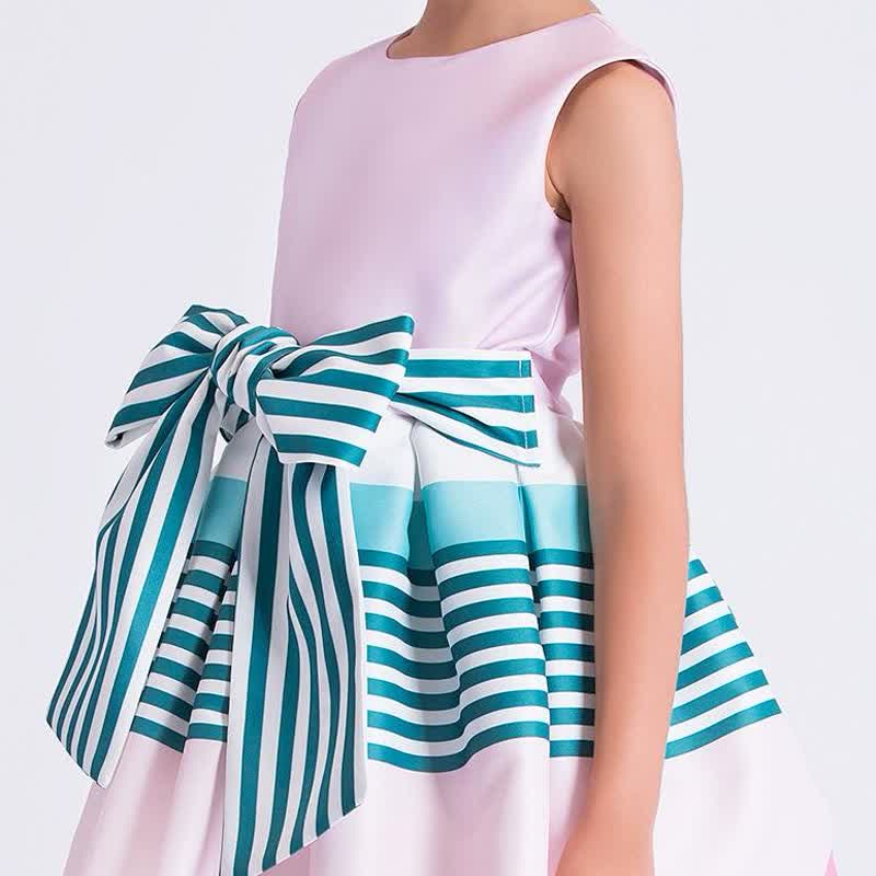 Satin Bow Sleeveless Short Dresses - image 11