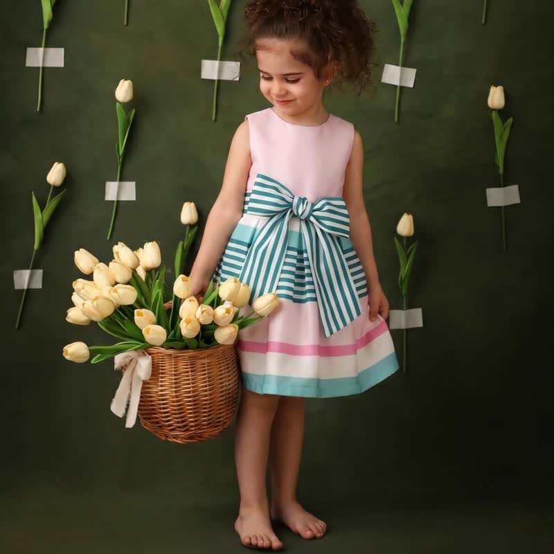 Satin Bow Sleeveless Short Dresses - image 8