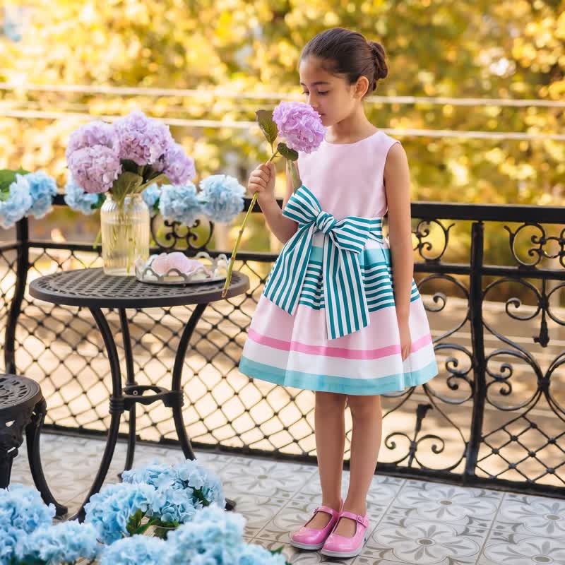 Satin Bow Sleeveless Short Dresses - image 5