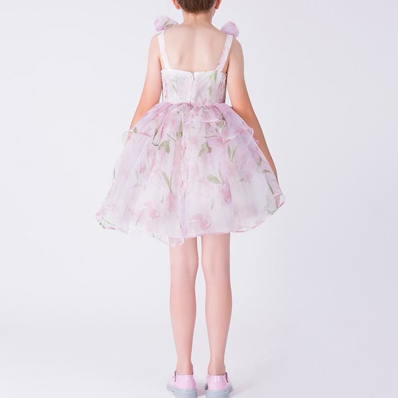 Chemical Fiber Blend Rosette Sleeveless Short Dresses - image 5