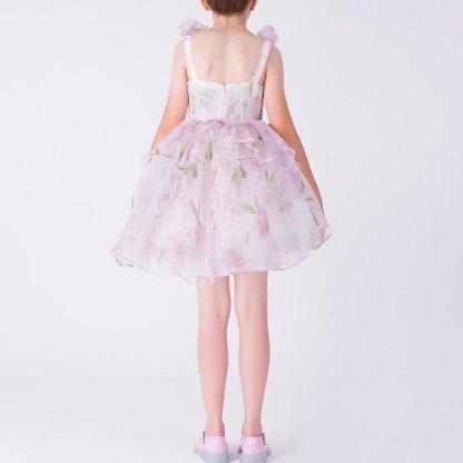 Chemical Fiber Blend Rosette Sleeveless Short Dresses - image 5