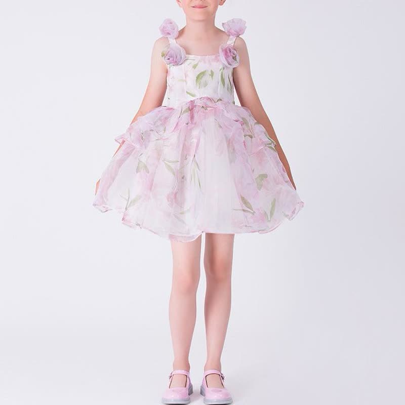 Chemical Fiber Blend Rosette Sleeveless Short Dresses - image 4