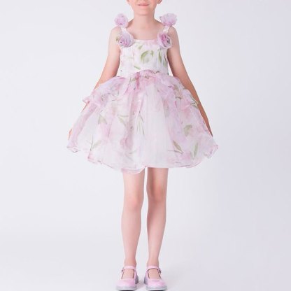 Chemical Fiber Blend Rosette Sleeveless Short Dresses - image 4