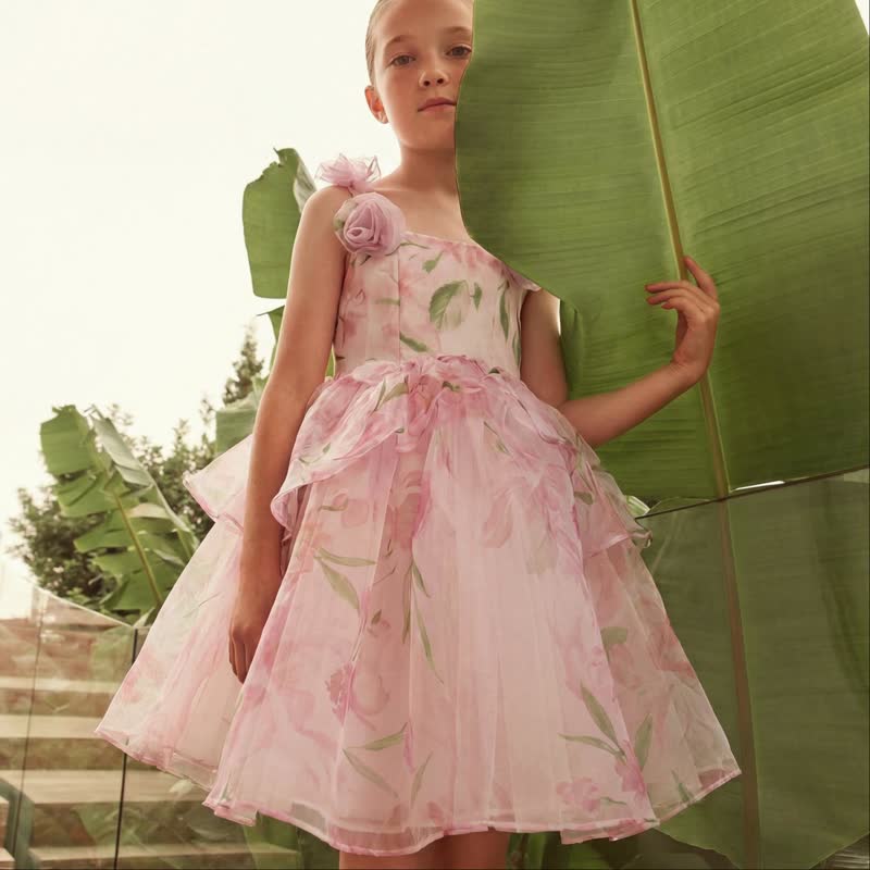 Chemical Fiber Blend Rosette Sleeveless Short Dresses - image 2