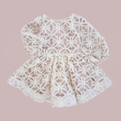 Lightweight & Breathable Embroidered Lace Up Three Quarter Sleeve Short Dresses - image 8
