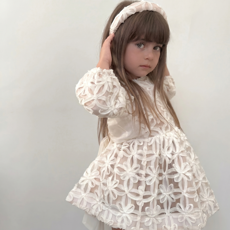 Lightweight & Breathable Embroidered Lace Up Three Quarter Sleeve Short Dresses - image 2