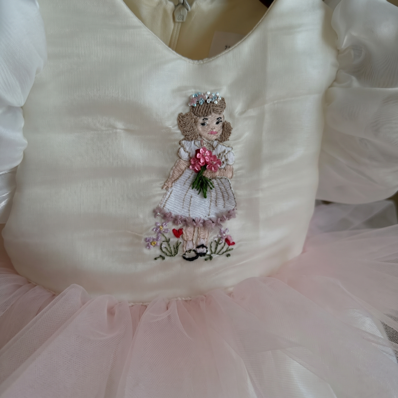 Organza Short Sleeve Short Dresses - image 4
