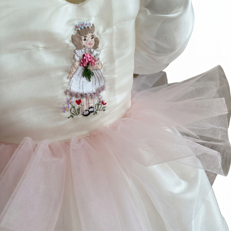 Organza Short Sleeve Short Dresses - image 5