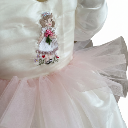 Organza Short Sleeve Short Dresses - image 5