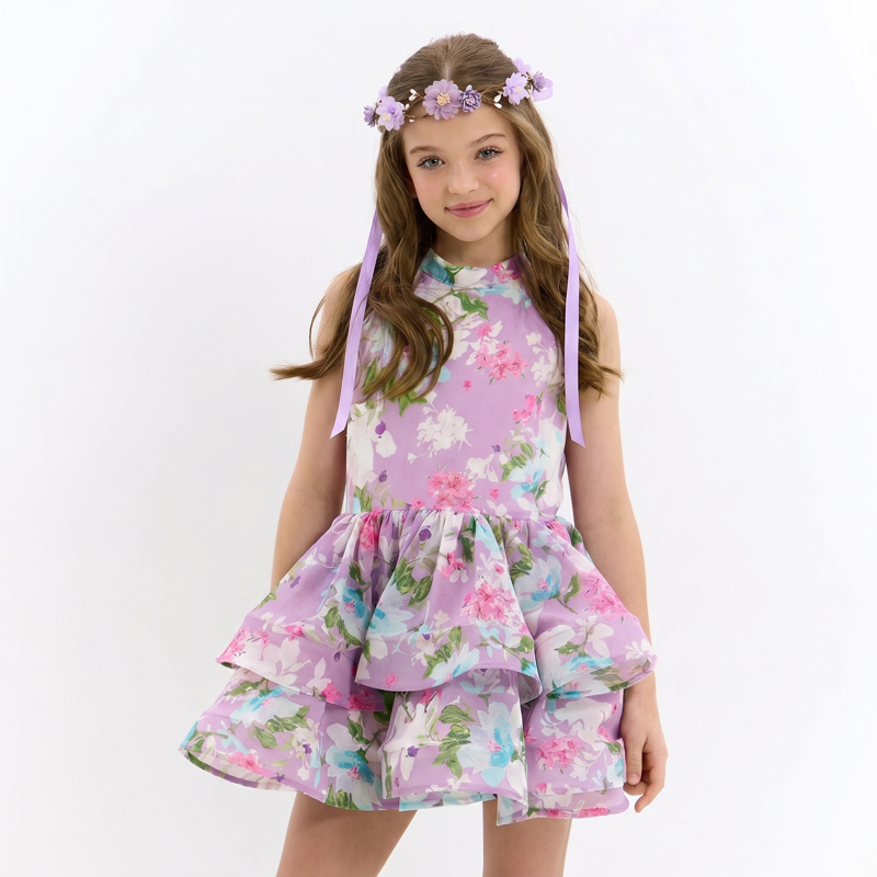 Chemical Fiber Blend Bow Sleeveless Short Dresses - image 2