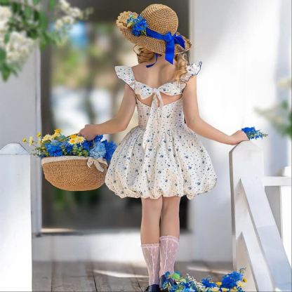 Chemical Fiber Blend Lace-up Cap Sleeve Short Dresses - image 2